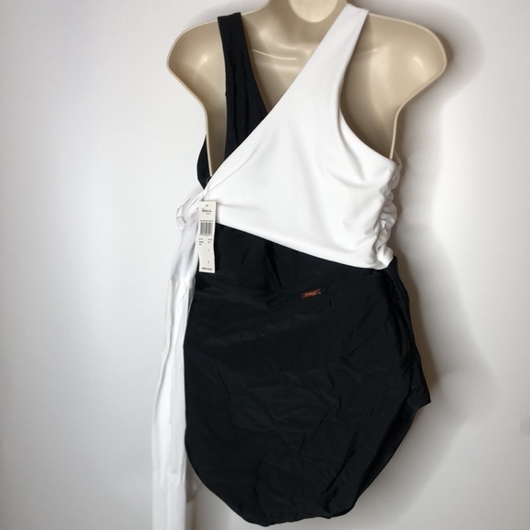 NWT Raisins Curve Black & White Color Block Wrap One Piece SIZE 22W PLUS SIZE - Picture 5 of 7